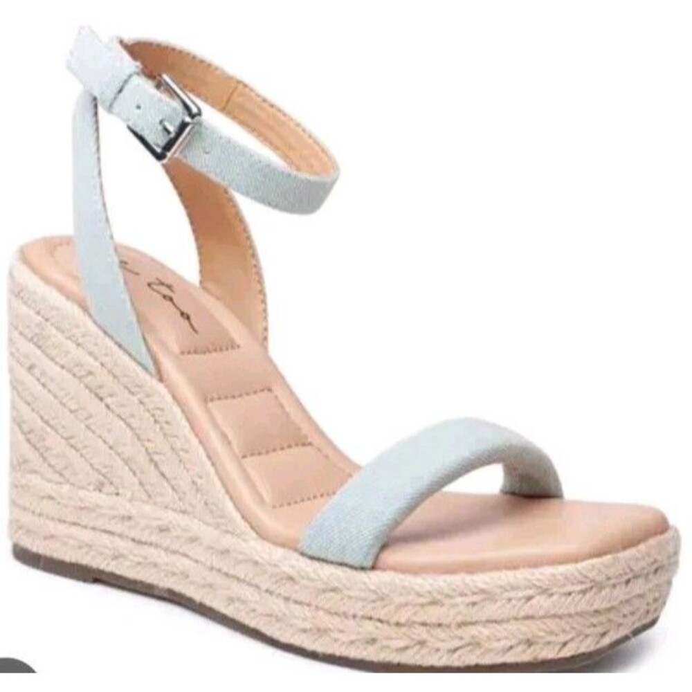 Sz 5.5 - Me too espadrille wedge Blue Fabric